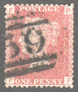 Great Britain Scott 33 Used Plate 111 - PF (2) - Click Image to Close